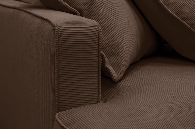 Rossita Lyx 5-personers venstrevendt U-formet ekstra dyb sofa med divan og chaiselong i fløjl - Mørkebrun - Møbler - Sofaer - U Sofa