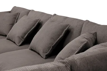 Rossita Lyx 5-personers højrevendt U-formet ekstra dyb sofa med divan og chaiselong i fløjl - Taupe - Møbler - Sofaer - U Sofa