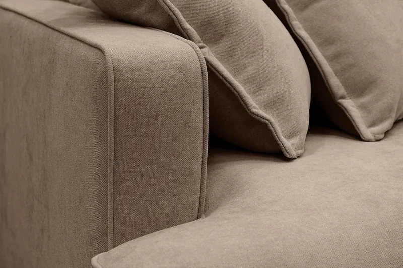 Rossita Lyx 5-personers Venstrevendt U-formet Ekstra dyb Sofa med Divan og Chaiselong i Stof - Mørk brun - Møbler - Sofaer - U Sofa