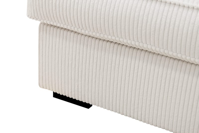 Rossita Lyx 5-personers Venstrevendt U-formet Ekstra dyb Sofa med Divan og Chaiselong i Fløjl - Naturhvid - Møbler - Sofaer - U Sofa