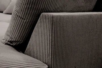 Rossita Lyx 5-personers højrevendt U-formet ekstra dyb sofa med divan og chaiselong i fløjl - Taupe - Møbler - Sofaer - U Sofa