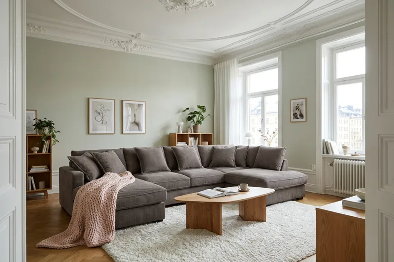 Rossita Lyx 5-personers højrevendt U-formet ekstra dyb sofa med divan og chaiselong i fløjl - Taupe - Møbler - Sofaer - U Sofa