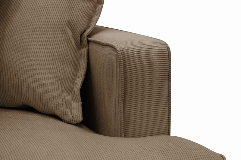 Rossita Lyx 5-personers højrevendt U-formet ekstra dyb sofa med divan og chaiselong i fløjl - Lysebrun - Møbler - Sofaer - U Sofa