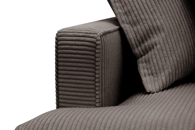 Rossita Lyx 5-personers Venstrevendt U-formet Ekstra dyb Sofa med Divan og Chaiselong i Fløjl - Brun - Møbler - Sofaer - U Sofa