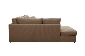 Rossita Lyx 5-personers venstrevendt U-formet ekstra dyb sofa med divan og chaiselong i fløjl - Lysebrun - Møbler - Sofaer - U Sofa