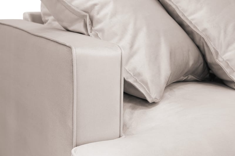 Rossita Lyx 5-personers venstrevendt U-formet ekstra dyb sofa med divan og chaiselong i velour - Beige - Møbler - Sofaer - U Sofa