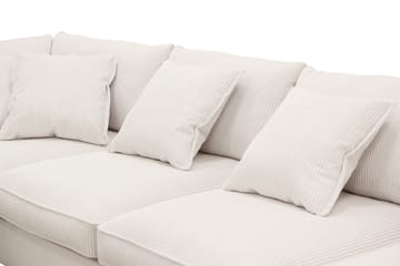 Rossita Lyx 5-personers venstrevendt U-formet ekstra dyb sofa med divan og chaiselong i fløjl - Offwhite - Møbler - Sofaer - U Sofa
