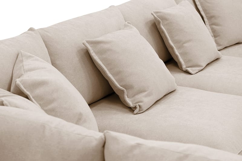 Rossita Lyx 5-personers Højrevendt U-formet Ekstra dyb Sofa med Divan og Chaiselong i Stof - Lys brun - Møbler - Sofaer - U Sofa