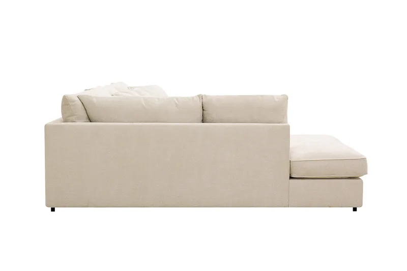 Rossita Lyx 5-personers højrevendt U-formet ekstra dyb sofa med divan og chaiselong i chenille - Beige - Møbler - Sofaer - U Sofa