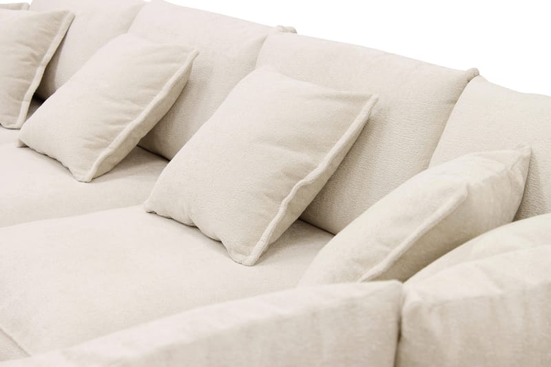 Rossita Lyx 5-personers venstrevendt U-formet ekstra dyb sofa med divan og chaiselong i chenille - Beige - Møbler - Sofaer - U Sofa
