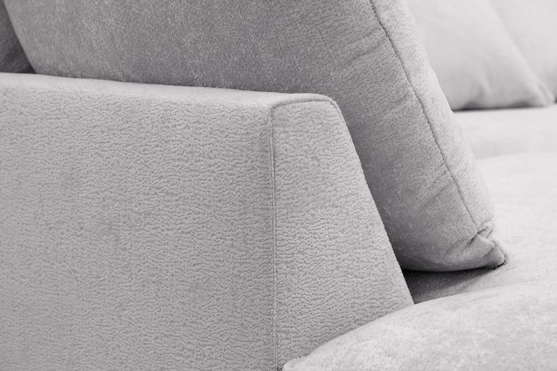 Rossita Lyx 5-personers højrevendt U-formet ekstra dyb sofa med divan og chaiselong i chenille - Grå - Møbler - Sofaer - U Sofa