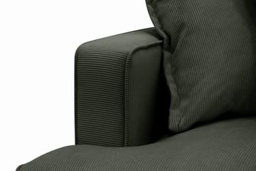 Rossita Lyx 5-personers højrevendt U-formet ekstra dyb sofa med divan og chaiselong i fløjl - Mørkegrøn - Møbler - Sofaer - U Sofa