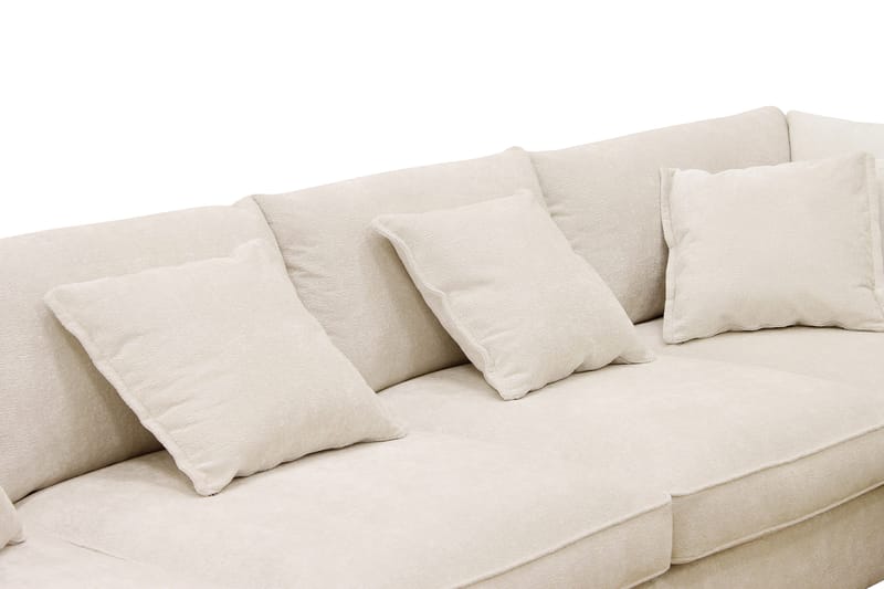 Rossita Lyx 5-personers venstrevendt U-formet ekstra dyb sofa med divan og chaiselong i chenille - Beige - Møbler - Sofaer - U Sofa