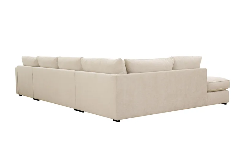 Rossita Lyx 5-personers højrevendt U-formet ekstra dyb sofa med divan og chaiselong i chenille - Beige - Møbler - Sofaer - U Sofa