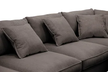 Rossita Lyx 5-personers højrevendt U-formet ekstra dyb sofa med divan og chaiselong i fløjl - Taupe - Møbler - Sofaer - U Sofa