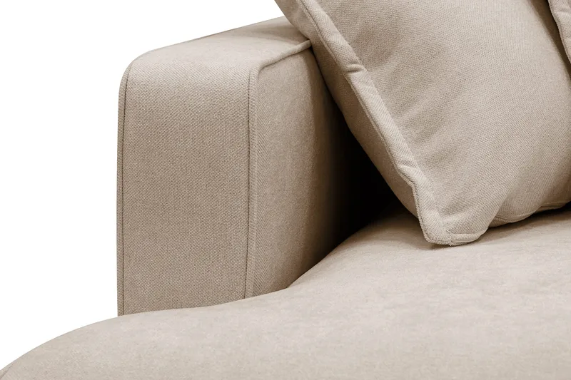 Rossita Lyx 5-personers Venstrevendt U-formet Ekstra dyb Sofa med Divan og Chaiselong i Stof - Lys brun - Møbler - Sofaer - U Sofa