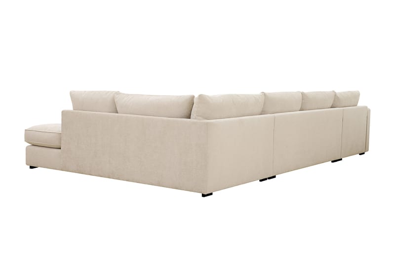 Rossita Lyx 5-personers venstrevendt U-formet ekstra dyb sofa med divan og chaiselong i chenille - Beige - Møbler - Sofaer - U Sofa