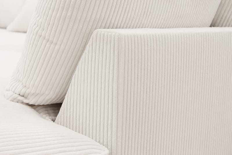 Rossita Lyx 5-personers Venstrevendt U-formet Ekstra dyb Sofa med Divan og Chaiselong i Fløjl - Naturhvid - Møbler - Sofaer - U Sofa