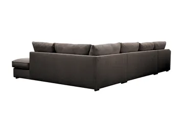 Rossita Lyx 5-personers højrevendt U-formet ekstra dyb sofa med divan og chaiselong i fløjl - Taupe - Møbler - Sofaer - U Sofa