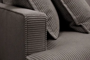Rossita Lyx 5-personers højrevendt U-formet ekstra dyb sofa med divan og chaiselong i fløjl - Taupe - Møbler - Sofaer - U Sofa