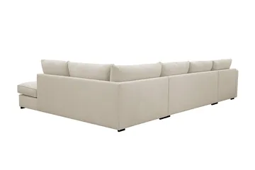 Rossita Lyx 5-personers højrevendt U-formet ekstra dyb sofa med divan og chaiselong i stof - Beige - Møbler - Sofaer - U Sofa
