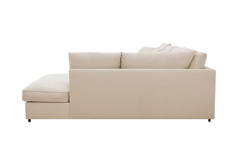 Rossita Lyx 5-personers venstrevendt U-formet ekstra dyb sofa med divan og chaiselong i fløjl - Beige - Møbler - Sofaer - U Sofa