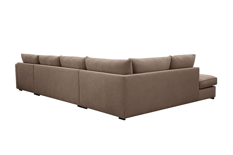 Rossita Lyx 5-personers Højrevendt U-formet Ekstra dyb Sofa med Divan og Chaiselong i Stof - Mørk brun - Møbler - Sofaer - U Sofa