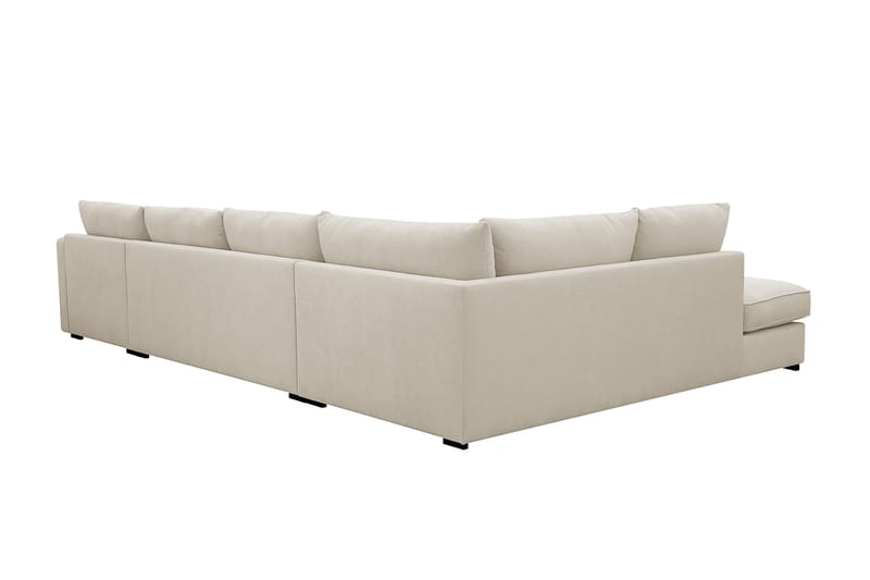 Rossita Lyx 5-personers Højrevendt U-formet Ekstra dyb Sofa med Divan og Chaiselong i Stof - Beige - Møbler - Sofaer - U Sofa