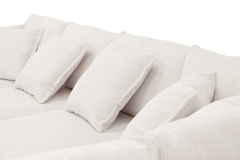 Rossita Lyx 5-personers Venstrevendt U-formet Ekstra dyb Sofa med Divan og Chaiselong i Fløjl - Naturhvid - Møbler - Sofaer - U Sofa