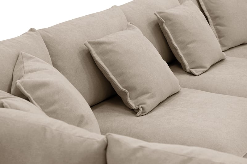 Rossita Lyx 5-personers Højrevendt U-formet Ekstra dyb Sofa med Divan og Chaiselong i Stof - Brun - Møbler - Sofaer - U Sofa