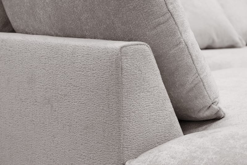 Rossita Lyx 5-personers højrevendt U-formet ekstra dyb sofa med divan og chaiselong i chenille - Grå/Brun - Møbler - Sofaer - U Sofa