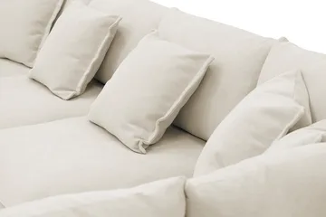 Rossita Lyx 5-personers højrevendt U-formet ekstra dyb sofa med divan og chaiselong i stof - Beige - Møbler - Sofaer - U Sofa