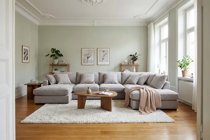 Rossita Lyx 5-personers højrevendt U-formet ekstra dyb sofa med divan og chaiselong i chenille - Trenza 08, Grå/Brun Chenille - Møbler - Sofaer - U Sofa