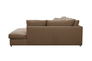 Rossita Lyx 5-personers højrevendt U-formet ekstra dyb sofa med divan og chaiselong i fløjl - Lysebrun - Møbler - Sofaer - U Sofa