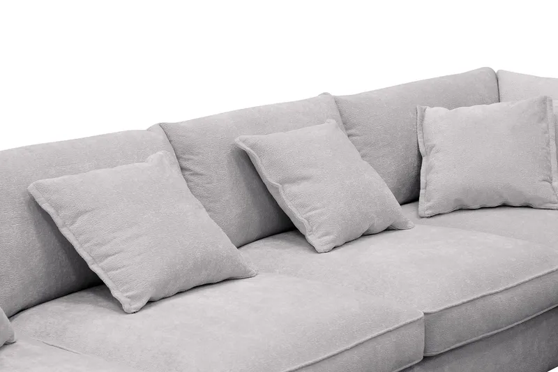 Rossita Lyx 5-personers venstrevendt U-formet ekstra dyb sofa med divan og chaiselong i chenille - Grå - Møbler - Sofaer - U Sofa