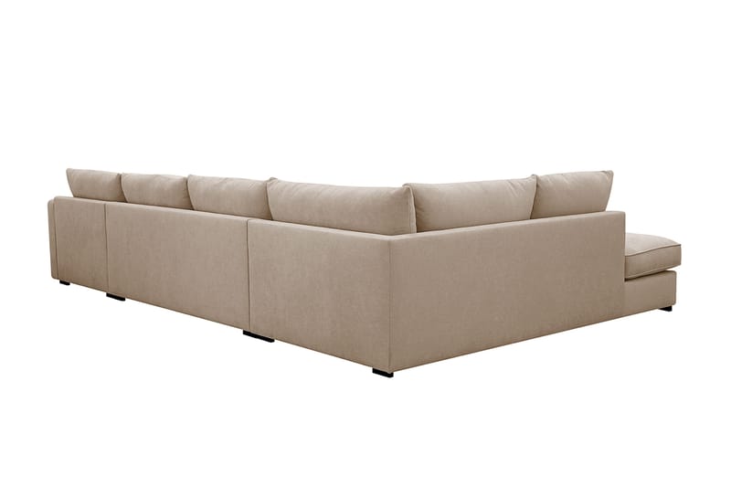 Rossita Lyx 5-personers Højrevendt U-formet Ekstra dyb Sofa med Divan og Chaiselong i Stof - Lys brun - Møbler - Sofaer - U Sofa