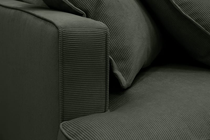 Rossita Lyx 5-personers venstrevendt U-formet ekstra dyb sofa med divan og chaiselong i fløjl - Mørkegrøn - Møbler - Sofaer - U Sofa
