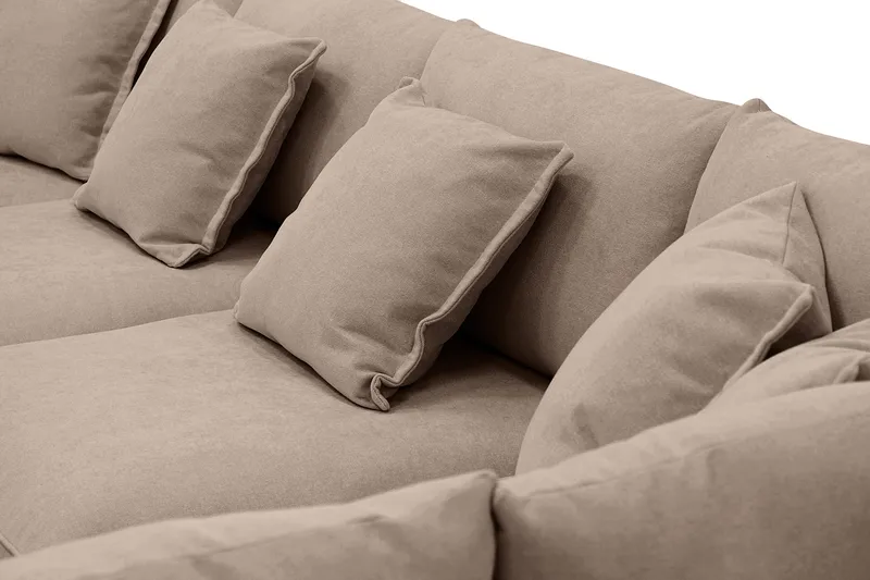 Rossita Lyx 5-personers Venstrevendt U-formet Ekstra dyb Sofa med Divan og Chaiselong i Stof - Mørk brun - Møbler - Sofaer - U Sofa