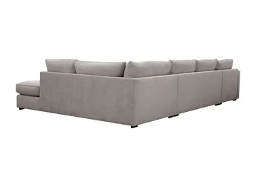 Rossita Lyx 5-personers højrevendt U-formet ekstra dyb sofa med divan og chaiselong i chenille - Trenza 08, Grå/Brun Chenille - Møbler - Sofaer - U Sofa