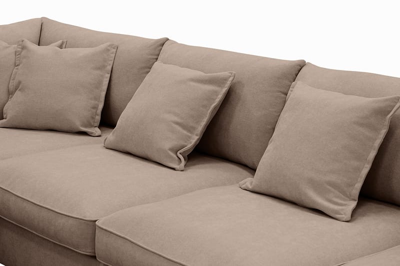 Rossita Lyx 5-personers Højrevendt U-formet Ekstra dyb Sofa med Divan og Chaiselong i Stof - Mørk brun - Møbler - Sofaer - U Sofa