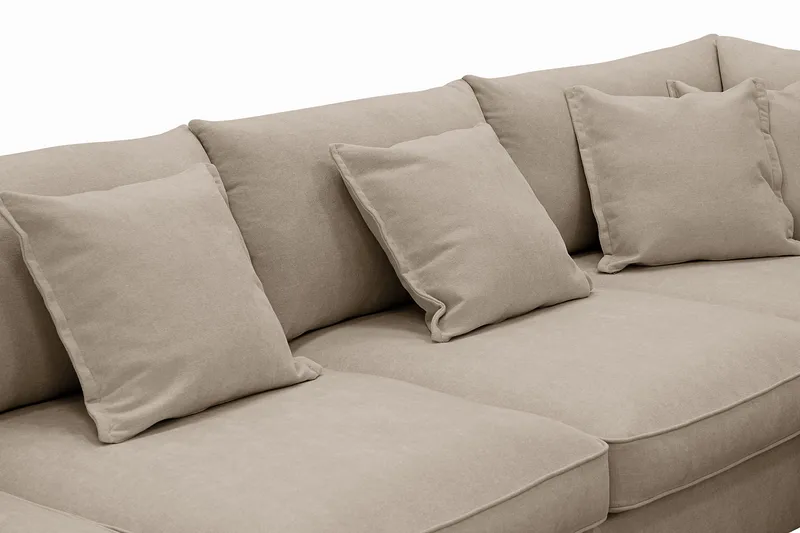 Rossita Lyx 5-personers Venstrevendt U-formet Ekstra dyb Sofa med Divan og Chaiselong i Stof - Brun - Møbler - Sofaer - U Sofa