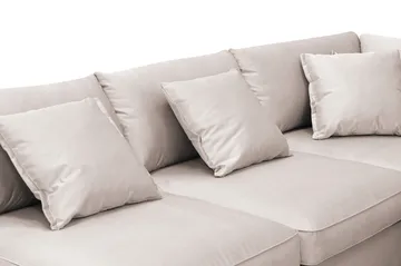 Rossita Lyx 5-personers højrevendt U-formet ekstra dyb sofa med divan og chaiselong i velour - Beige - Møbler - Sofaer - U Sofa