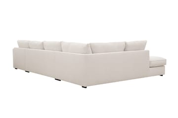 Rossita Lyx 5-personers venstrevendt U-formet ekstra dyb sofa med divan og chaiselong i fløjl - Offwhite - Møbler - Sofaer - U Sofa