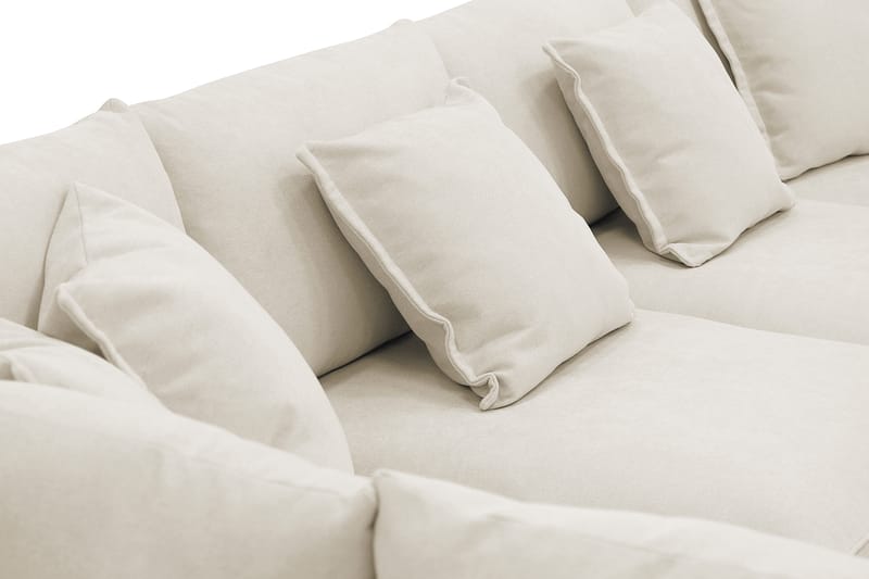 Rossita Lyx 5-personers Højrevendt U-formet Ekstra dyb Sofa med Divan og Chaiselong i Stof - Beige - Møbler - Sofaer - U Sofa