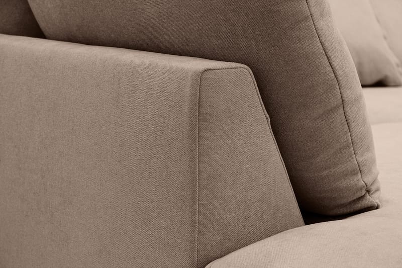 Rossita Lyx 5-personers Højrevendt U-formet Ekstra dyb Sofa med Divan og Chaiselong i Stof - Mørk brun - Møbler - Sofaer - U Sofa