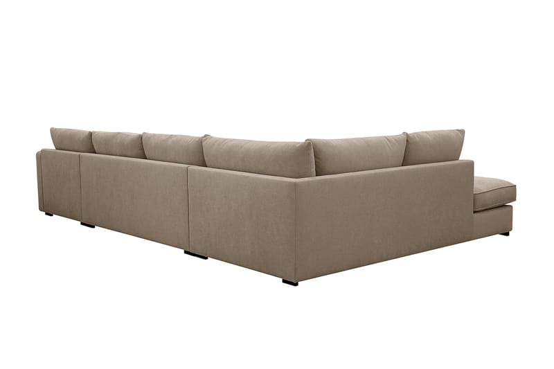 Rossita Lyx 5-personers Højrevendt U-formet Ekstra dyb Sofa med Divan og Chaiselong i Stof - Brun - Møbler - Sofaer - U Sofa