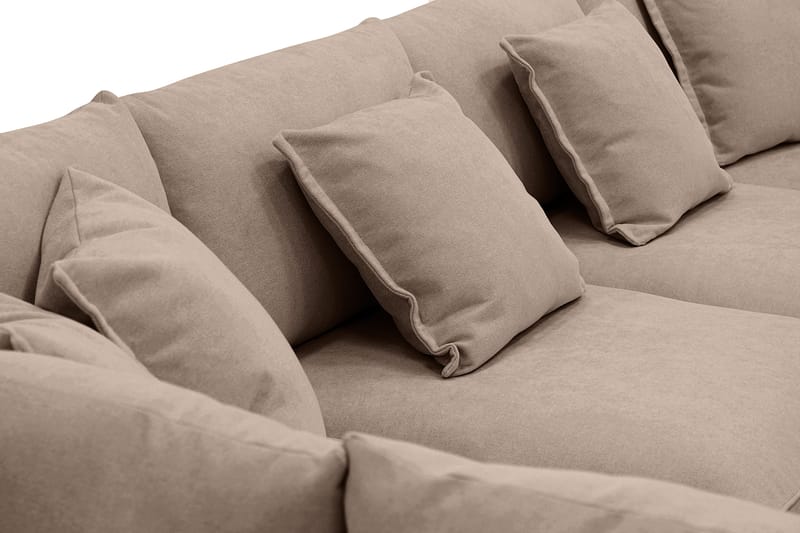 Rossita Lyx 5-personers Højrevendt U-formet Ekstra dyb Sofa med Divan og Chaiselong i Stof - Mørk brun - Møbler - Sofaer - U Sofa