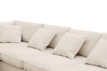 Rossita Lyx 6-personers venstrevendt U-formet ekstra dyb sofa med divan og chaiselong i chenille - Trenza 06, Beige Chenille - Møbler - Sofaer - U Sofa