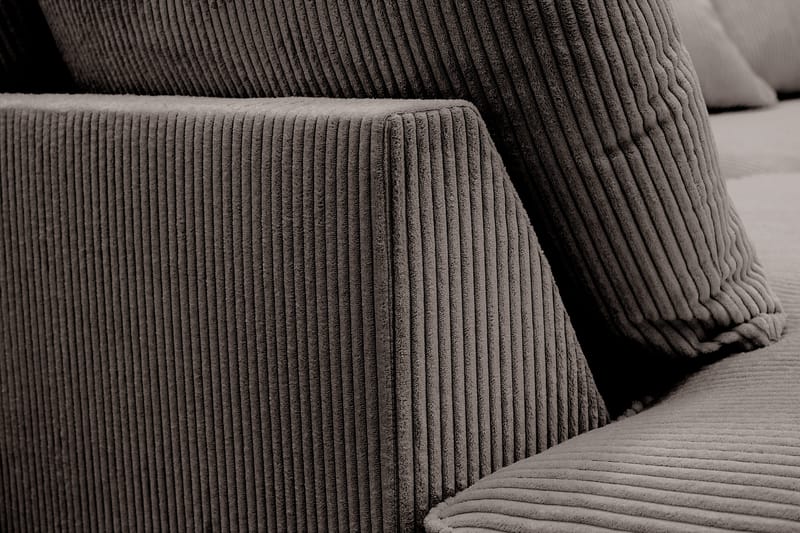 Rossita Lyx 6-personers Højrevendt U-formet Ekstra dyb Sofa med Divan og Chaiselong i Fløjl - Brun - Møbler - Sofaer - U Sofa