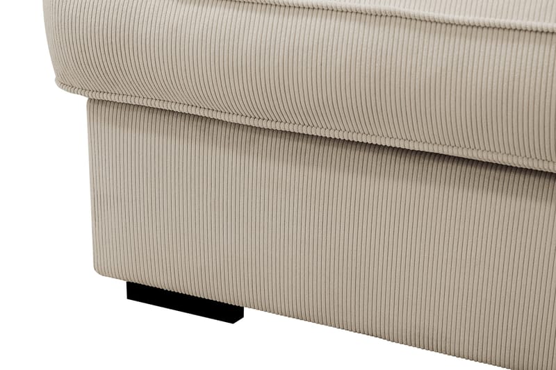 Rossita Lyx 6-personers højrevendt U-formet ekstra dyb sofa med divan og chaiselong i fløjl - Creme - Møbler - Sofaer - U Sofa